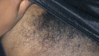 Big cock plays around in gym shorts