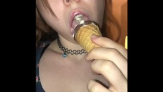 Megan hottie enjoying a caramel come while thinking of daddy’s dick