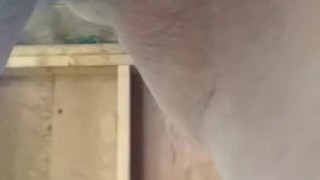 BBW Mature MILF Strip Pissing in Old Outdoor Shed
