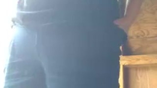 BBW Mature MILF Strip Pissing in Old Outdoor Shed