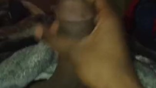 Stroking my 9 inch lightskin BBC till cum