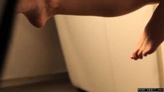 Wife Strips Out of Her Lingerie and Plays With Her Glass Dildo