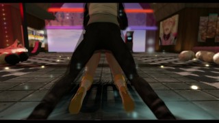 Second Life - Falara getting fucked in the middle of Hentai Club