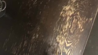 Huge straight cumshot