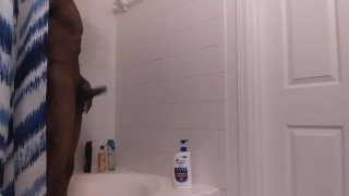 Stroking in Shower
