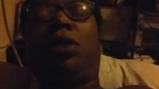 Wife sucking her dildo