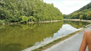 Outdoor blowjob on the canal