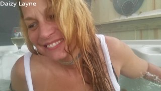 Mature Milf Posing and Playing with herself in Hot Tub