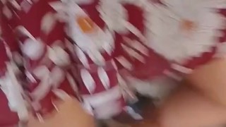 Cheating girlfriend puts on neon panties to go out to bars and get fucked