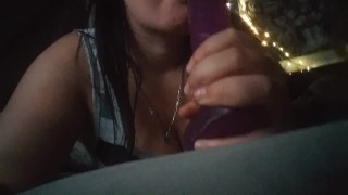 Practicing my slurp on daddy's cock