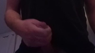 Athletic guy masterbating
