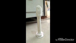 Indian bottom gay sam enjoying homemade dildo in ass