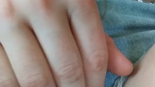 Teasing my clit through my shorts
