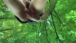 Vibrator inside + squats = shaky anal orgasm public