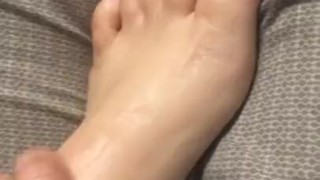 Beautiful feet lotion rub down