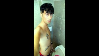 One day in waterpark - urinal pee , almost caught jerk , cum , toilet piss
