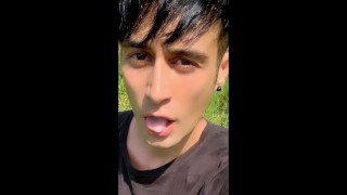 Chewing and swallowing ex - boyfriend cum ( solo cum eating after BJ vid )