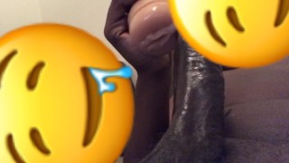 Stroking BBC with new toy on Snapchat