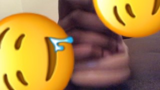 Stroking BBC with new toy on Snapchat