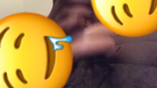 Stroking BBC with new toy on Snapchat