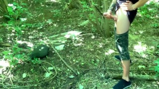 Twink makes big far cumshot outdoor - slow motion cum at the end