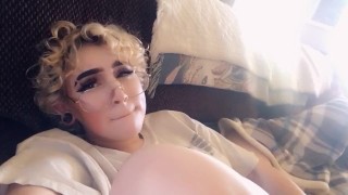 teen lesbian masturbates for you on her couch