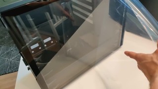 Peeling off plastic from my new PC case