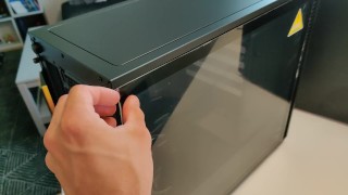 Peeling off plastic from my new PC case