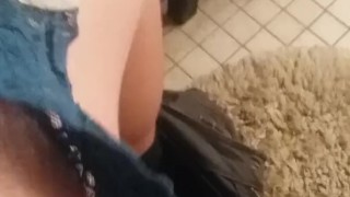 Secretly cumming in the nanny's dirty panties while she's in the pool