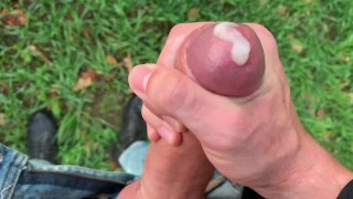 Teen boy Jerking his Big Dick Using Two Hands OUTDOOR / Fit boy /Hot / Cute