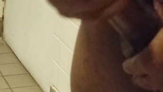 Bust quick nut in public rest room