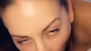Hot MILF Treats her real stepson to breakfast in bed and drinks his cum 