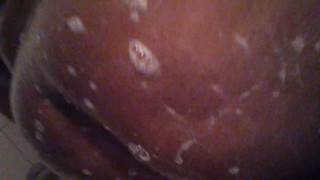 Soap dripping down Ass