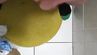 Fat gainer bear jerking in slow motion