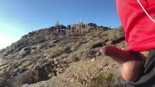 Small cock out risky walk