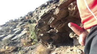 Small cock out risky walk