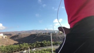 Small cock out risky walk