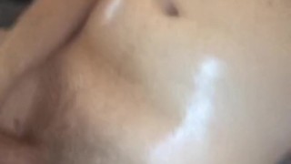 Oiled up Hung Twink Jerks and Cums