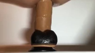 Riding a bigger cock