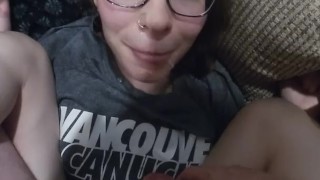 Playing on the couch and he gives me a facial