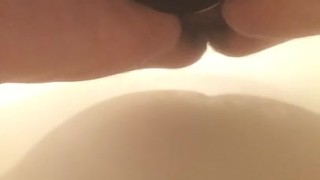 New Angle on Pissing Hairy Mature MILF BBW