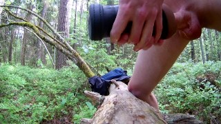 Fucking my new fleshlight nude outdoors/forest