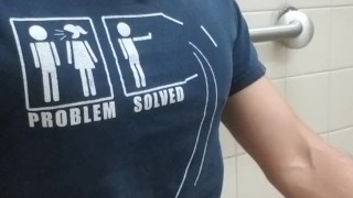 Have to be quiet when jacking off in a public bathroom