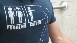 Have to be quiet when jacking off in a public bathroom