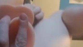 Fucking myself with big dildo