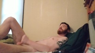 Masturbating until a really loud orgasm