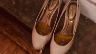 Pissing in my wifes heels. She wore to the club!!!