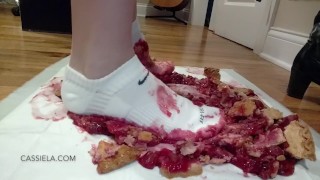Sensually Crushing Cherry Pies in White Socks