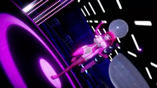 Hentai Girl with Big, Erect Clit and Nipples Dancing to Pink Cat on Stage