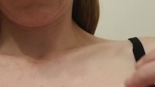 Playing with my small tits and nips